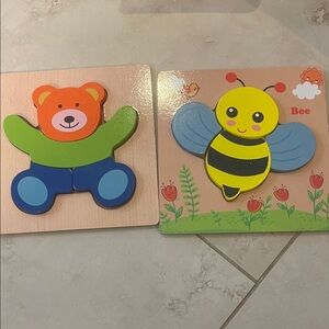 Colorful Bear and Bee Puzzle Set